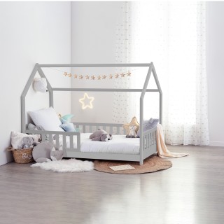 Lit cabane enfant Oasis Des Rêves 90x190 Gris - Laïba Kids