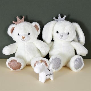 Peluche lapin Argent 25 cm - Home Deco Kids