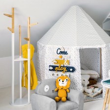 Porte-manteau enfant blanc en bois - Atmosphera For Kids