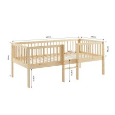 Lit Enfant surélevé Petit Nestor 90x190 Beige - Laïba Kids