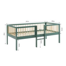 Lit Enfant surélevé Petit Nestor 90x190 Vert - Laïba Kids