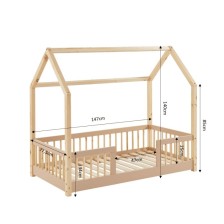 Lit cabane avec barrières Explorateur Rose 70x140 - Laïba Kids