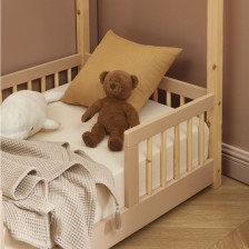 Lit cabane avec barrières Explorateur Rose 70x140 - Laïba Kids