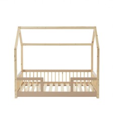 Lit cabane avec barrières Explorateur Rose 70x140 - Laïba Kids