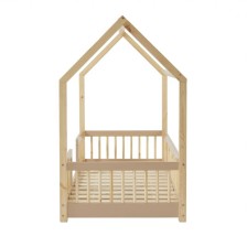 Lit cabane avec barrières Explorateur Rose 70x140 - Laïba Kids