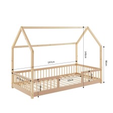 Lit cabane avec barrière Ludique Rose 90x190 - Laïba Kids