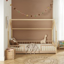 Lit cabane avec barrière Ludique Rose 90x190 - Laïba Kids