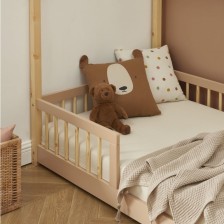 Lit cabane avec barrière Ludique Rose 90x190 - Laïba Kids