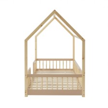 Lit cabane avec barrière Ludique Rose 90x190 - Laïba Kids