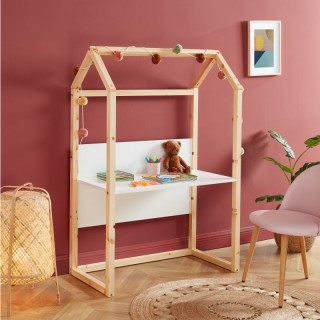 Bureau Enfant Cabane Évolutif Blanc - Laïba Kids