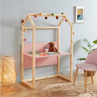 Bureau Enfant Cabane Évolutif Rose - Laïba Kids