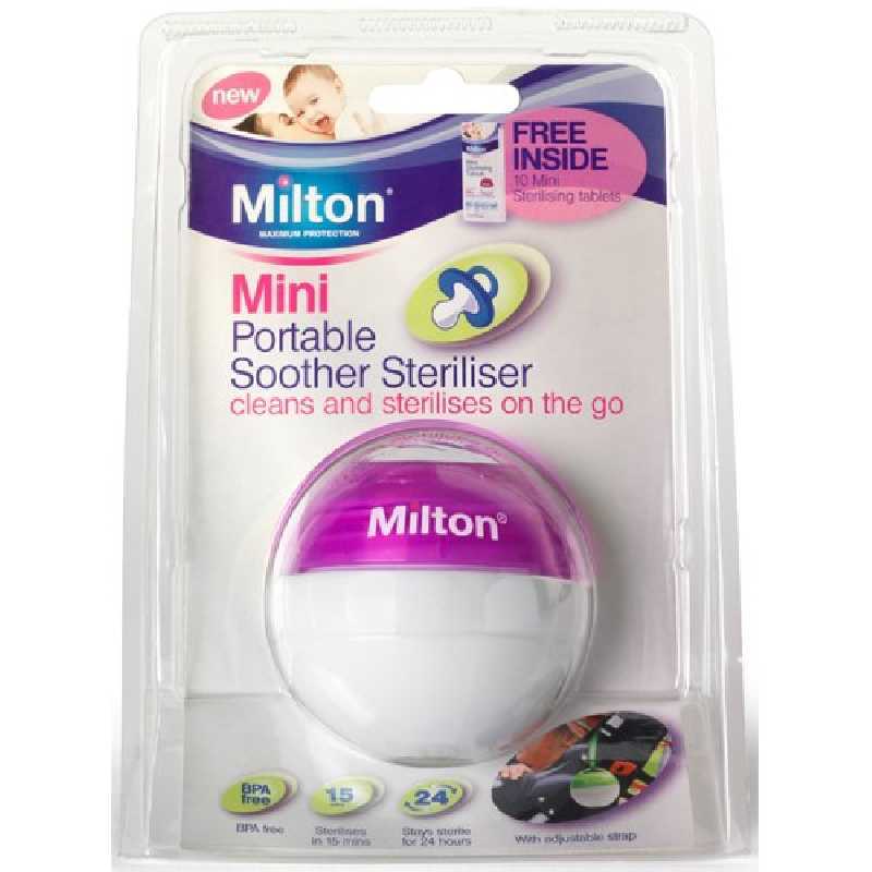 Milton Mini stérilisateur de sucette Violet + 10 mini comprimés