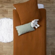 Parure De Lit Gaze Coton Marron 140x200 - Atmosphera For Kids