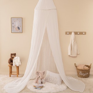 Ciel de lit double gaze Blanc - Atmosphera For Kids