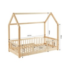 Lit cabane avec barrières Explorateur Beige 70x140 - Laïba Kids Lit cabane avec barrières Explorateur Beige 70x140 - Laïba Kids