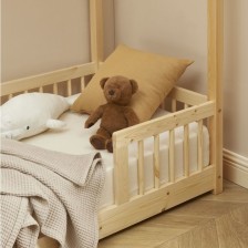 Lit cabane avec barrières Explorateur Beige 70x140 - Laïba Kids Lit cabane avec barrières Explorateur Beige 70x140 - Laïba Kids