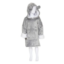 Sweat Plaid à capuche Ours Gris 3-10 ans - Atmosphera