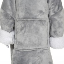 Sweat Plaid à capuche Ours Gris 3-10 ans - Atmosphera