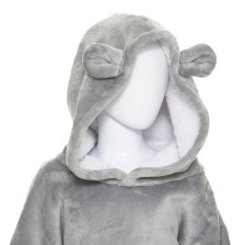 Sweat Plaid à capuche Ours Gris 3-10 ans - Atmosphera