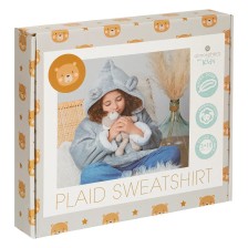 Sweat Plaid à capuche Ours Gris 3-10 ans - Atmosphera