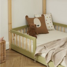 Lit Cabane Avec Barrière Ludique Vert 90x190 - Laïba Kids