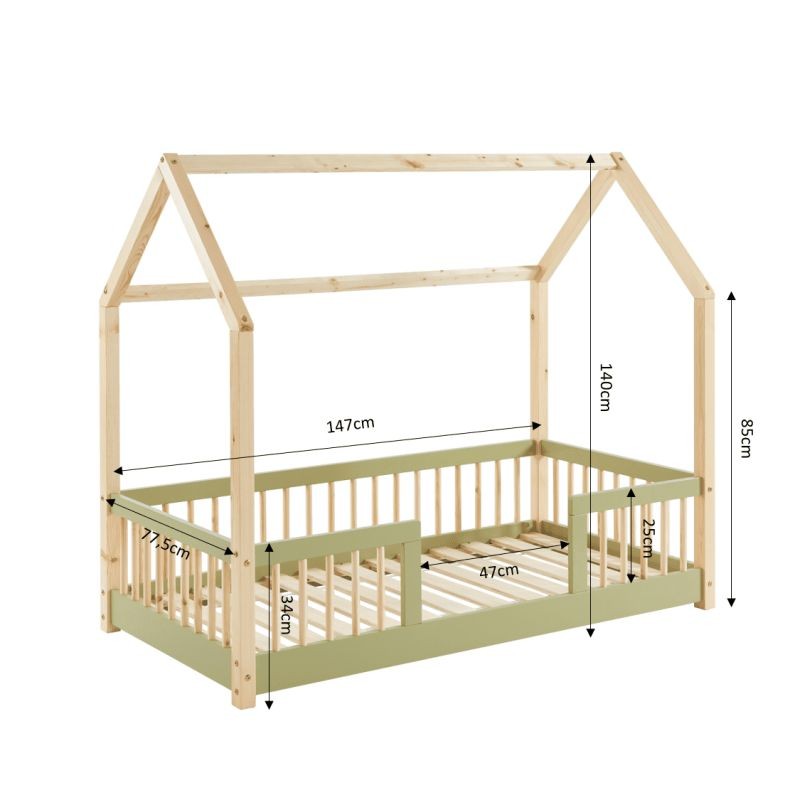 Acheter Lit Cabane avec barrière Cherokee - Majoliechambre