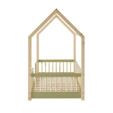 Lit Cabane Avec Barrières Explorateur Vert 70x140 - Laïba Kids