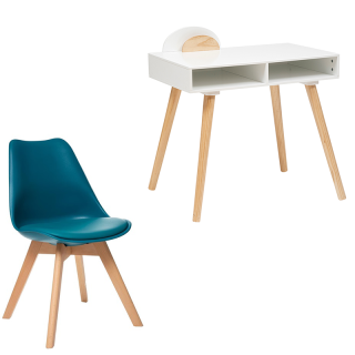 Ensemble Bureau primaire Galip avec la chaise Bleu - Atmosphera For Kids