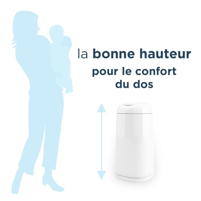 Angelcare Poubelle à Couches + Recharge Anti Odeurs/Grande Capacité  Antibactérien Usage Simple Dress up Blanc : : Bébé et Puériculture