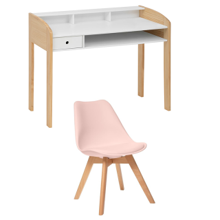 Bureau primaire Tod avec chaise rose - Atmosphera