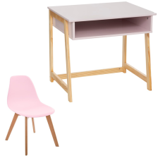 Bureau enfant maternelle avec la chaise Rose - Atmosphera For Kids