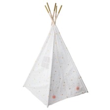 Tipi blanc doré et un tapis rose - Atmosphera For Kids