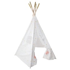 Tipi blanc doré et un tapis rose - Atmosphera For Kids