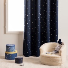 Rideau enfant occultant Espace 135x260 Bleu - Atmosphera For Kids