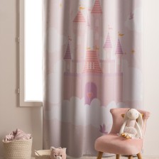 Rideau enfant occultant Château Rose - Atmosphera For Kids