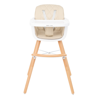 Chaise Haute 2 en 1 Woody Beige - Kikka boo