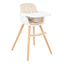 Chaise Haute 2 en 1 Woody Beige - Kikka boo