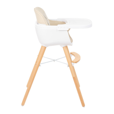 Chaise Haute 2 en 1 Woody Beige - Kikka boo