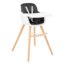 Chaise Haute 2 en 1 Woody Noire - Kikka boo