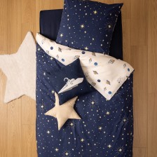 Parure de lit enfant Espace Bleu 140x200 - Atmosphera For Kids