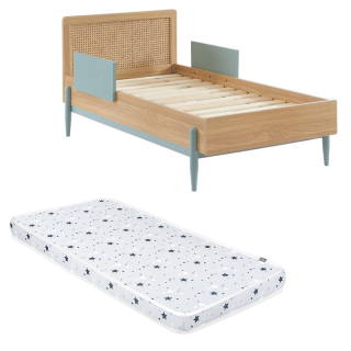 Ensemble Lit enfant Refuge Magique Bleu 70x140 avec matelas enfant 70x140 - Laïba Kids