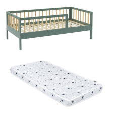 Ensemble Lit enfant Luna 70x140 Vert avec matelas enfant 70x140 - Laïba Kids