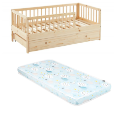 Ensemble Lit enfant Arche des Songes avec tiroir 70x140 avec matelas enfant Bleu 70x140 - Laïba Kids