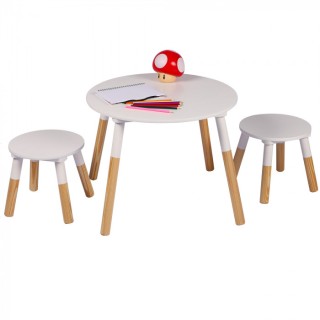 Table enfant avec 2 tabourets Blanc - Atmosphera For Kids