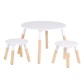 Table enfant avec 2 tabourets Blanc - Atmosphera For Kids