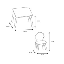 Table et 2 chaises Dino Bleu - Home Deco Kids