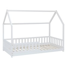 Ensemble Lit cabane Oasis Blanc 90x190 cm + Matelas enfant 90x190 cm - Laïba Kids