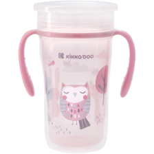 Tasse anti-goutte à 360° Chouette Rose 300ml - Kikka Boo