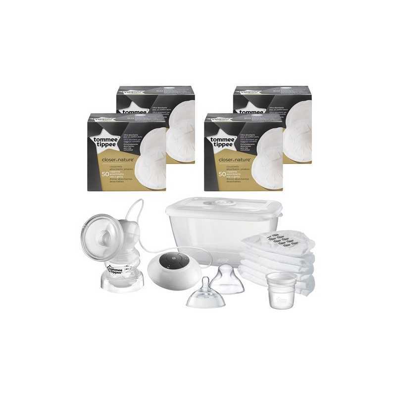 Tommee Tippee Kit de Tire-Lait Electrique + 200 Coussinets d'allaitement Tommee Tippee Kit de Tire-Lait Electrique + 200 Coussinets d'allaitement