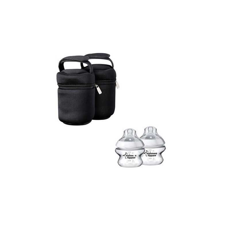 Tommee Tippee Kit de 2 Sacs Isothermes + 2 Biberons 150ml Plastique Tommee Tippee Kit de 2 Sacs Isothermes + 2 Biberons 150ml Plastique